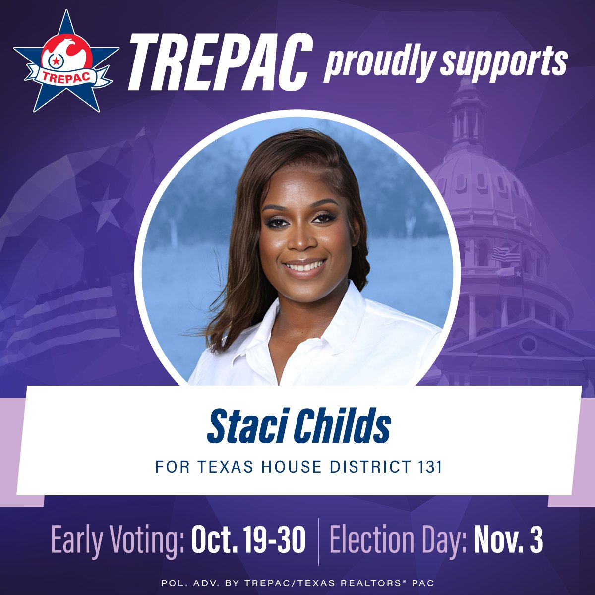 TexasTREPAC's tweet photo. We are proud to support @childsfortexas for #HD131 #txlege https://t.co/KReN2LinUB