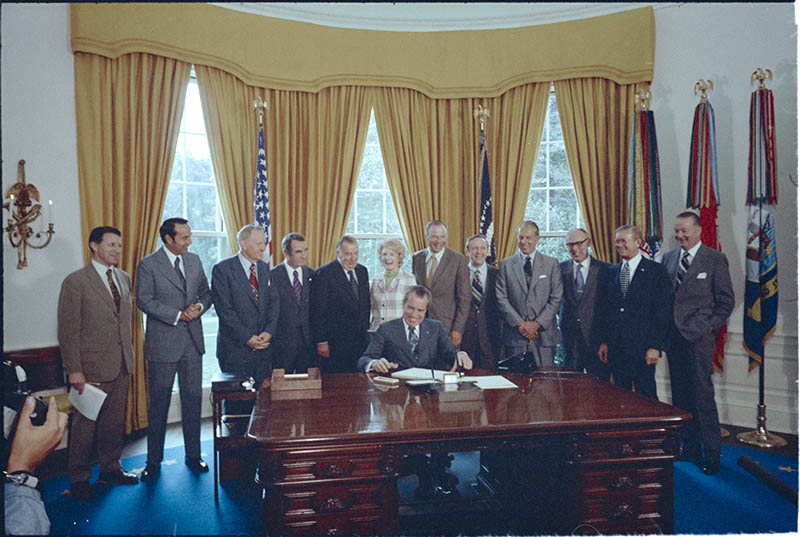 AccessBoard's tweet photo. 🎉 Today is the 53rd anniversary of both the Rehabilitation Act and the U.S. Access Board! Signed into law by President Nixon on September 26, 1973, the #RehabAct created the Board to enforce the Architectural Barriers Act and develop accessible design standards. https://t.co/MVPEB41Ta6