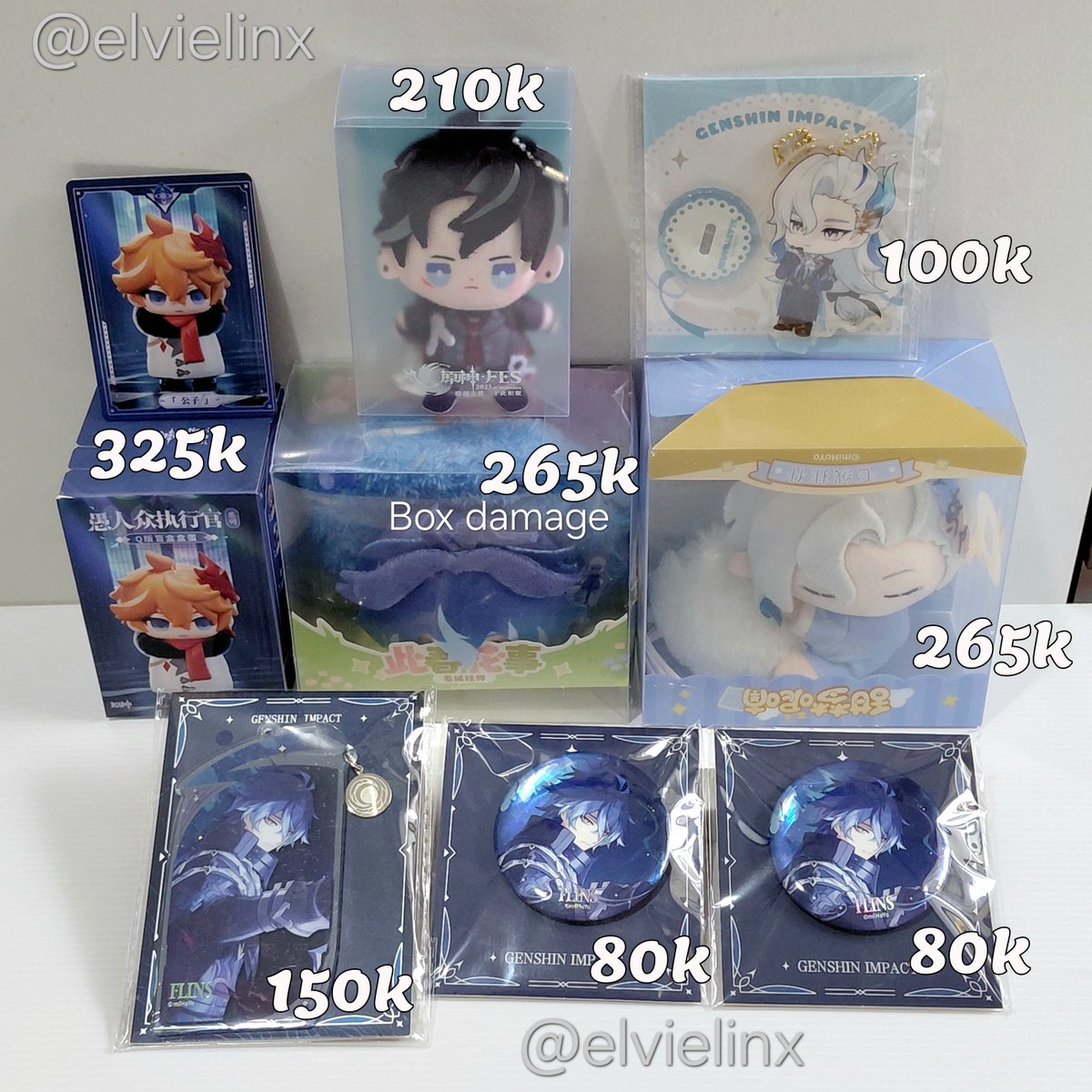 elvielinx's tweet photo. WTS Merchandise Genshin Impact / Honkai Star Rail / Honkai Impact

Char: Wanderer, Childe, Furina, Kazuha, Neuvillette,Wriothesley, Flins, Robin, Blade, Sunday, Dan Heng, Cyrene, Xiao, Zhongli, Sunday, Sparxie, Castorice, Jing Yuan, etc

#warunghsr #warunggenshin #warunghoyo https://t.co/NjCo3tK80T