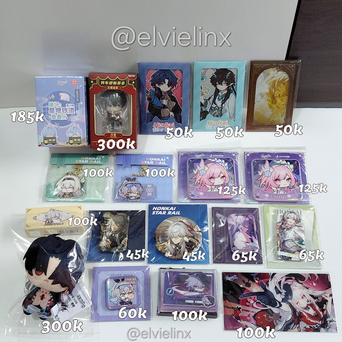 elvielinx's tweet photo. WTS Merchandise Genshin Impact / Honkai Star Rail / Honkai Impact

Char: Wanderer, Childe, Furina, Kazuha, Neuvillette,Wriothesley, Flins, Robin, Blade, Sunday, Dan Heng, Cyrene, Xiao, Zhongli, Sunday, Sparxie, Castorice, Jing Yuan, etc

#warunghsr #warunggenshin #warunghoyo https://t.co/NjCo3tK80T