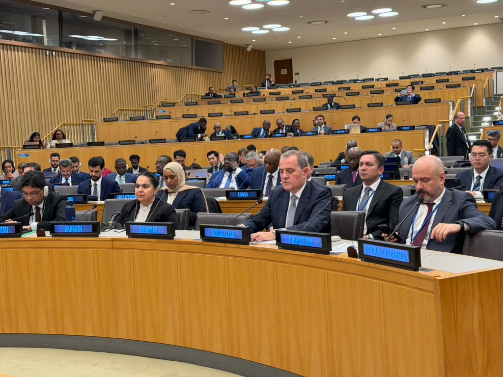 Bayramov_Jeyhun's tweet photo. Pleased to address the 50th Ministerial Meeting of the Group of 77 and China on the margins of #UNGA81 in New York.

We focused on translating our shared commitments into measurable, practical benefits on the ground for the Global South, particularly in closing the digital divide and securing genuine development capital.

I highlighted our concrete deliverables under Azerbaijan’s COP29 presidency, including tripling the global climate finance target, operationalizing carbon markets, and advancing agreements on adaptation to support just transitions.

We also emphasized the urgent need to fund resilient infrastructure and smart settlements, building directly on the outcomes of the 13th World Urban Forum (WUF13) held in Baku.

To overcome global inequality, Azerbaijan is actively sharing its citizen-centered public service delivery models, such as ASAN and DOST, helping partner nations to build long-term national capacity.
