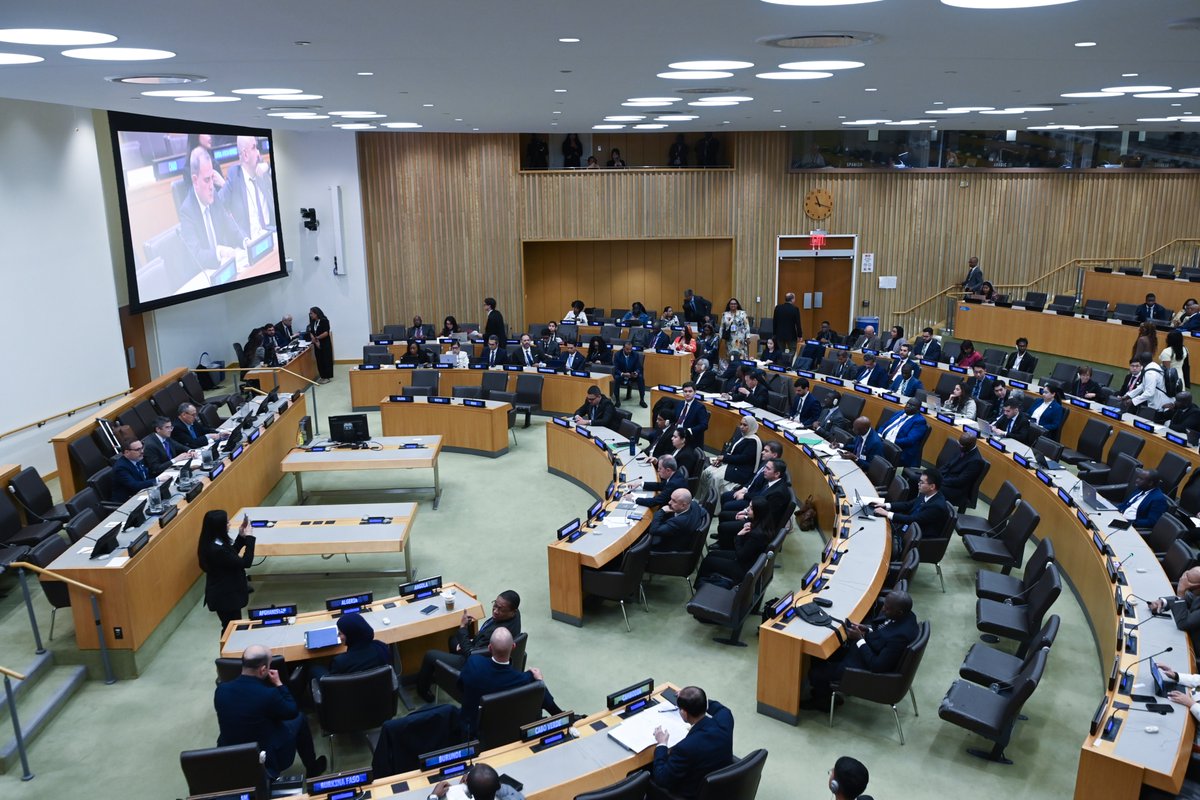 Bayramov_Jeyhun's tweet photo. Pleased to address the 50th Ministerial Meeting of the Group of 77 and China on the margins of #UNGA81 in New York.

We focused on translating our shared commitments into measurable, practical benefits on the ground for the Global South, particularly in closing the digital divide and securing genuine development capital.

I highlighted our concrete deliverables under Azerbaijan’s COP29 presidency, including tripling the global climate finance target, operationalizing carbon markets, and advancing agreements on adaptation to support just transitions.

We also emphasized the urgent need to fund resilient infrastructure and smart settlements, building directly on the outcomes of the 13th World Urban Forum (WUF13) held in Baku.

To overcome global inequality, Azerbaijan is actively sharing its citizen-centered public service delivery models, such as ASAN and DOST, helping partner nations to build long-term national capacity.
