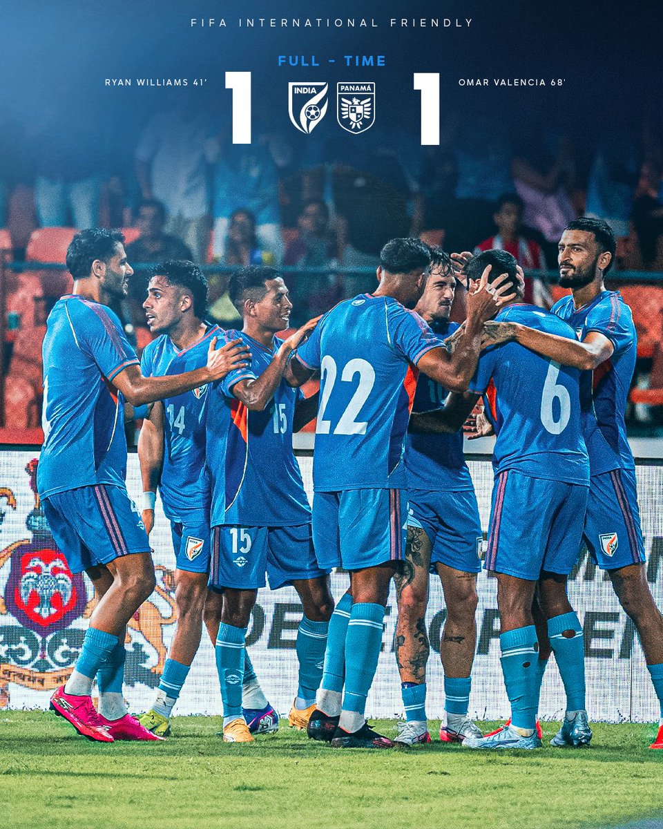 NEUtdFC's tweet photo. 🇮🇳 1-1 🇵🇦 

The #BlueTigers drew first blood against the world’s No. 44, with Panama finding the equaliser later on.

📸 @IndianFootball 

#StrongerAsOne #8States1United https://t.co/UgSOm9Ozxt