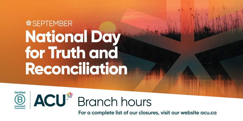 WestobaCU's tweet photo. We will be closed on National Day for Truth and Reconciliation, Wednesday, September 30.

On September 30th, we ask that all Manitobans to listen with humility, learn with intention, and work toward respectful relationships with Indigenous communities and a more inclusive future. https://t.co/Ic1fppYkqZ