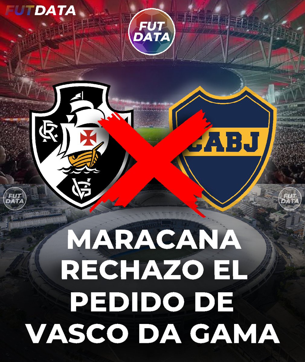 futdatatw's tweet photo. 🚨🇧🇷 EL MARACANÃ RECHAZÓ EL PEDIDO DE VASCO

Según informó Diego Monroig, el consorcio que administra el Maracanã rechazó el pedido de Vasco da Gama para disputar allí la vuelta de la semifinal de la Copa Sudamericana ante Boca.

#futdata https://t.co/6zdjzZyD9w