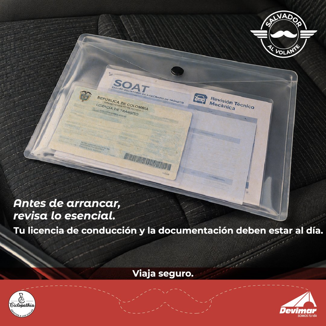 Devimar_SAS's tweet photo. Los mejores encuentros comienzan desde el camino 🛣.

Antes de salir, revisa que todo esté en regla y lleva contigo los documentos de tu vehículo💼.

Disfruta el viaje y llega con quienes te esperan para cerrar el mes de Amor y Amistad🌹.

#VidasEnMovimiento https://t.co/kUYJJWxft5