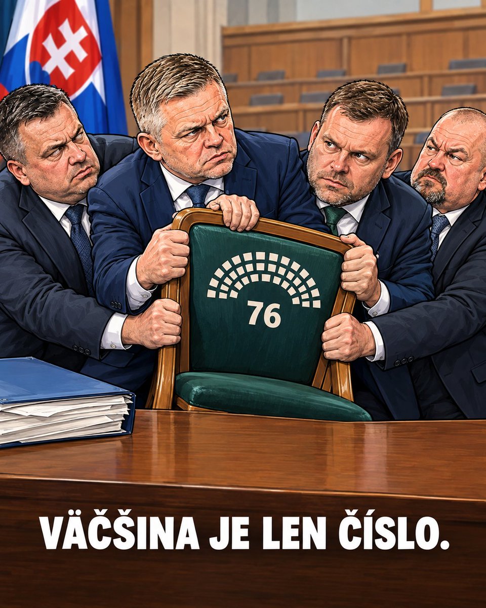 zedzaden's tweet photo. Vláda rieši, kto bude minister, a pritom nevie, či bude mať zajtra väčšinu. 

Kurva tam, slušná garancia je hlas, nie tlačovka. 

Danko tlačí výmenu. 
Taraba hrá na vlastný klub. 
Fico hrozí, že návrh stiahne. 

Vyjebali sa na to, že rozpočet nejde pretlačiť slávnostným vyhlásením. 

Toto je krásne dojebaná správa väčšiny.

Prečo?

Predseda vlády Robert Fico dnes požiadal Slovenskú národnú stranu a ministra životného prostredia Tomáša Tarabu o garancie, že koalícia udrží väčšinu v Národnej rade. 
Podľa Fica má SNS na výmenu svojho nominanta právo, no toto personálne rozhodnutie vedie k strate parlamentnej väčšiny. 
Ak garancie nedostane, je pripravený stiahnuť návrh na Tarabove odvolanie, ktorý už leží u prezidenta. 

Predseda SNS Andrej Danko postoj premiéra chápe, no na odvolaní trvá. Prezident Peter Pellegrini sa chce začiatkom budúceho týždňa s Ficom stretnúť. 
Taraba povedal, že po návrate do parlamentu chce byť autonómnym poslancom.

To nie je hotové odvolanie. Prezident ešte nerozhodol. 

V stopäťdesiatčlennej Národnej rade treba sedemdesiatšesť hlasov. 
Bez dohody môže vláda stratiť schopnosť pretlačiť rozpočet. 
Termín tridsiateho septembra na Tarabovu demisiu stále visí. 

Dnešný spor ho neuzavrel.