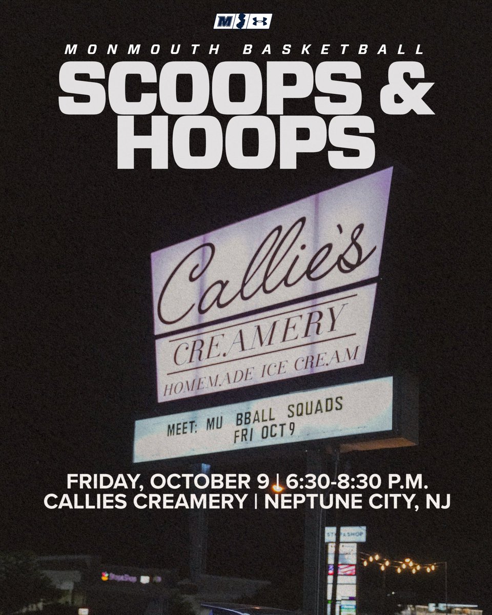 MonmouthHawks's tweet photo. Who’s ready for year 2?

Meet @MonmouthBBall and @monmouth_wbb at Callie’s Creamery on Oct. 9.

Hawks, giveaways and of course 🍦

#FlyHawks https://t.co/qweXB1XBMK