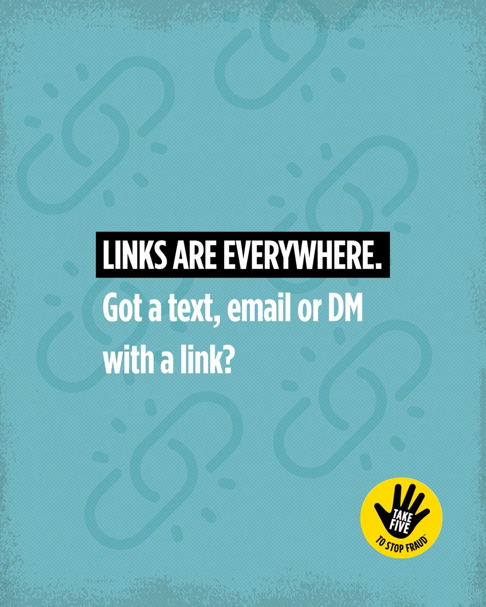 DenbighshireTr1's tweet photo. Important message from @takefivetostopfraud ⚠️
Stop and Think – don’t click that link. Criminals are experts at using technology to commit fraud.
· Always type the web address directly it into your browser
#TakeFive #StopChallengeProtect #TypeDontTap https://t.co/ro0kv91iCU