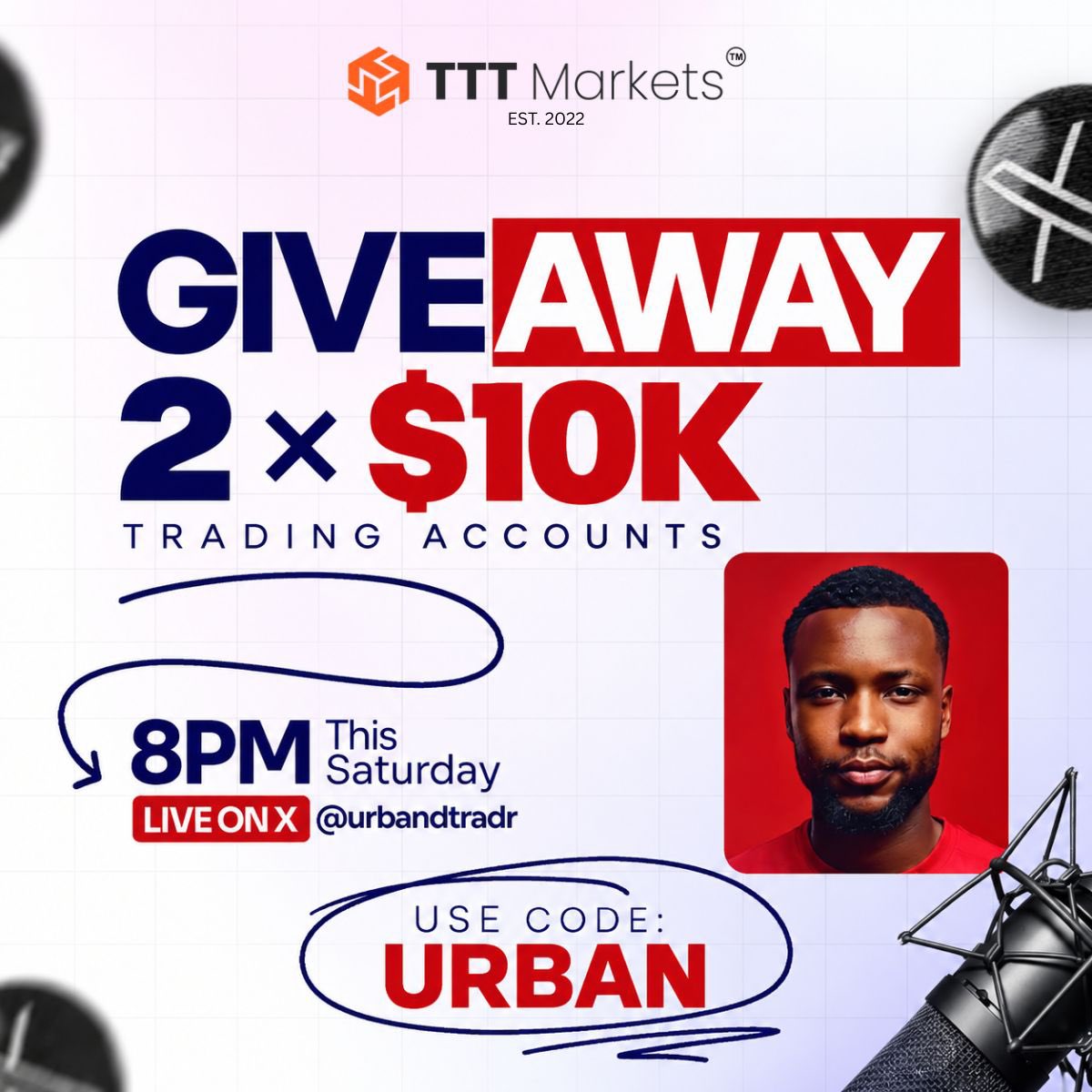 UrbanDtradr's tweet photo. Giveaway alert ‼️‼️ 

On ny space tomorrow, TTT markets will be giving away 2x $10k accounts to two lucky winners … 

Reshare this post ✅ 
Follow @UrbanDtradr  ✅
Follow @TTTMarkets  ✅ 

Join the space by 8pm 🕗 tomorrow and comment “URBAN” under the thread.

LFG 🚀🚀🚀 https://t.co/3Z43YqVwhb
