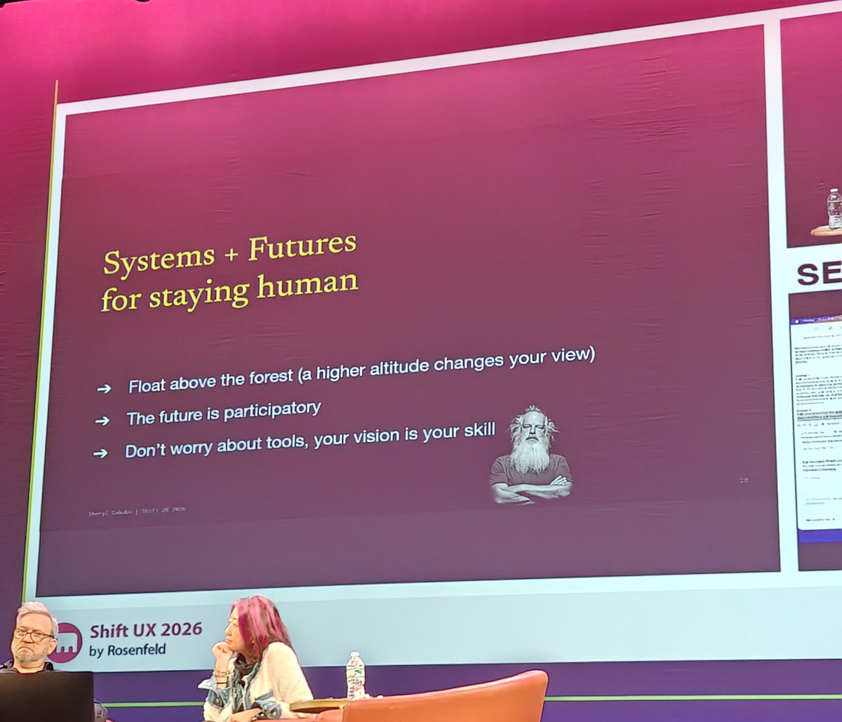 nicolarushton's tweet photo. "Don't worry about tools, your vision is your skill" - @SherylCababa at #shiftux https://t.co/izBLZZK4wx