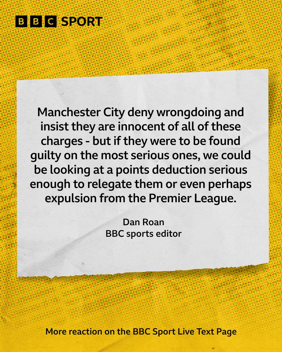 BBCSport's tweet photo. What could Manchester City's punishments be? 🔽 https://t.co/15Zo1AsX1t