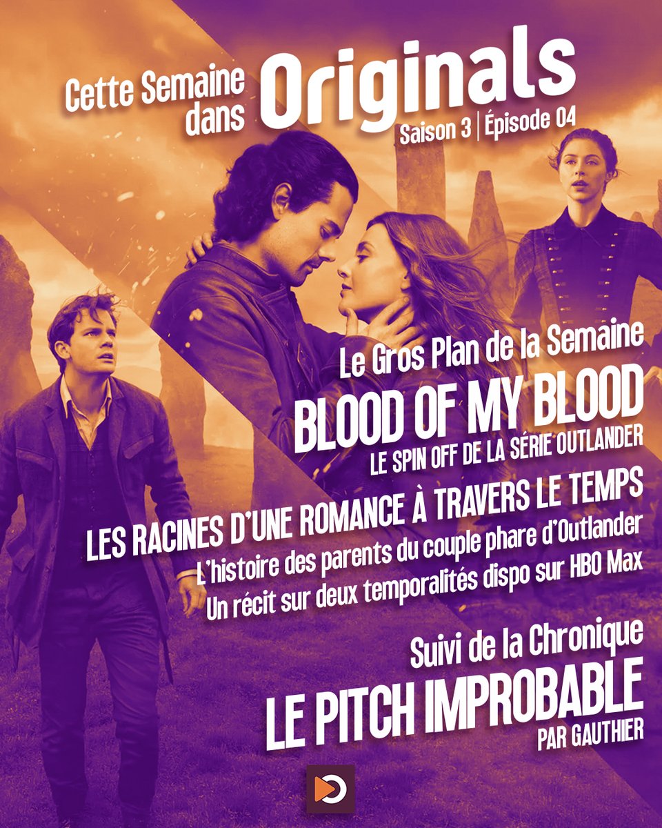 OriginalsMedia's tweet photo. 📅 Qu'est-ce qu'on regarde ce weekend ?

📺Zoom sur le phénomène Outlander pour la sortie de la Saison 2 de Blood of my Blood sur @HBOMaxFR 

🎙️Avec Maelle Beauget-Uhl @GauthJurgensen @SardetY &amp; @Menraw 
🔊 Monté par @andoraminoson 

🤝 Ft. @cinemateaser
🔗 Lien en réponse https://t.co/WHDVS333lr