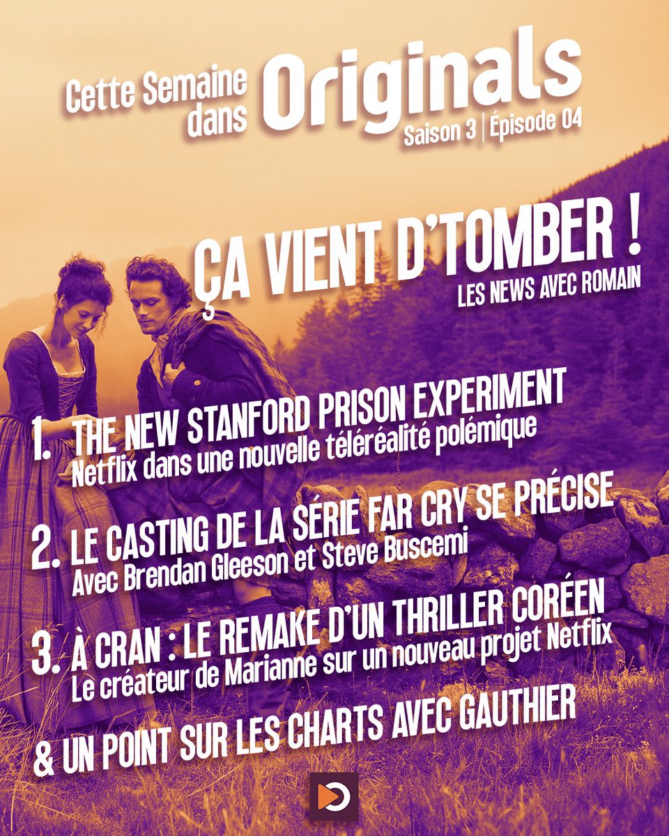 OriginalsMedia's tweet photo. 📅 Qu'est-ce qu'on regarde ce weekend ?

📺Zoom sur le phénomène Outlander pour la sortie de la Saison 2 de Blood of my Blood sur @HBOMaxFR 

🎙️Avec Maelle Beauget-Uhl @GauthJurgensen @SardetY &amp; @Menraw 
🔊 Monté par @andoraminoson 

🤝 Ft. @cinemateaser
🔗 Lien en réponse https://t.co/WHDVS333lr