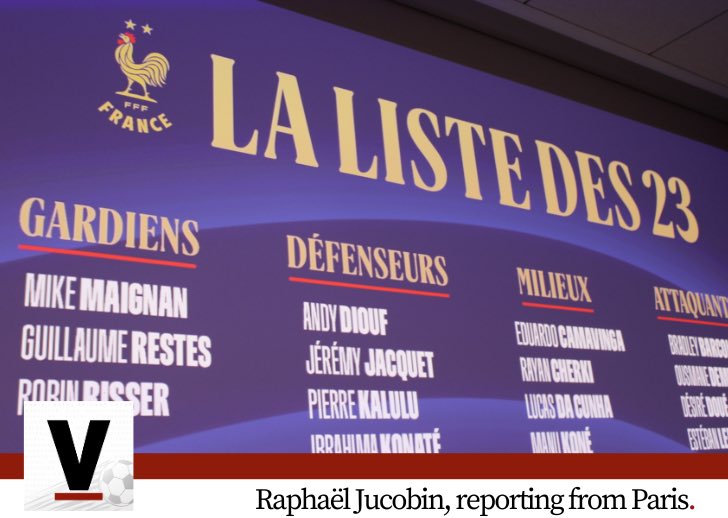 VirageFootball's tweet photo. Zinédine Zidane takes charge of France for the first time against Turkey tonight.

Has he looked to build on Didier Deschamps’ work, or go for a clean break?

For our second dispatch from Paris, @rafajuc went to Zidane’s squad announcement to find out:

https://t.co/yxElNhfyWt https://t.co/2qa8OlWXOY