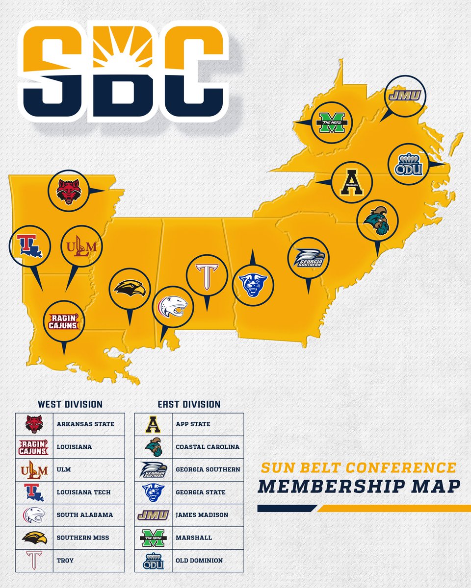 THEBC43's tweet photo. @SunBelt is stronger head to head vs current @American_Conf over the last 20 years. No hypothetical needed, just straight numbers that tell the truth.

Current AAC football members vs. current Sun Belt members over the last 20 completed seasons (2006–2025):

@ArmyWP_Football : 8–7
@CharlotteFTBL : 9–23
@ECUPiratesFB : 20–13
@FAUFootball : 20–31
@MemphisFB : 18–14
@NavyFB : 8–4
@MeanGreenFB : 19–40 😂 🤣 😜 
@RiceFootball : 15–22
@USFFootball : 1–2
@Temple_FB : 0–1
@GreenWaveFB : 12–11
@TulsaFootball : 13–4
@UAB_FB : 25–24
@UTSAFTBL : 15–18

AAC combined: 183–214 😢 

Sun Belt combined: 214–183 💪 

*Based on current membership, including Louisiana Tech in the Sun Belt. Texas state not included. Including all matchups during that span, regardless of conference affiliation when the games were played.
