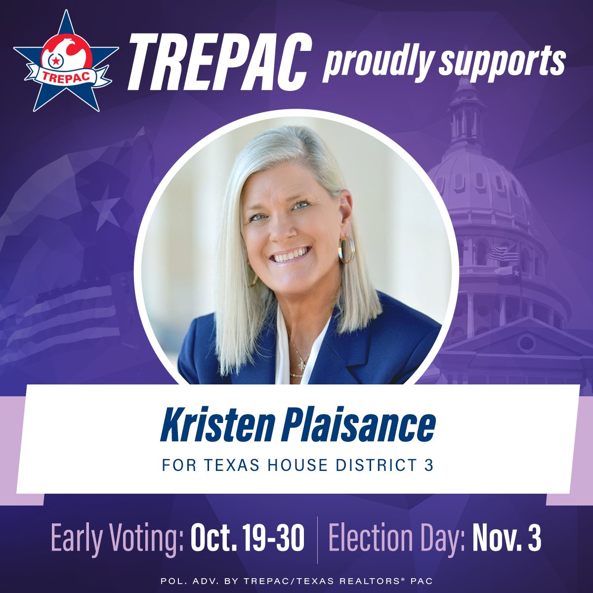TexasTREPAC's tweet photo. We are proud to support @kristenptx for #HD3 #txlege https://t.co/NkZsyafiSU