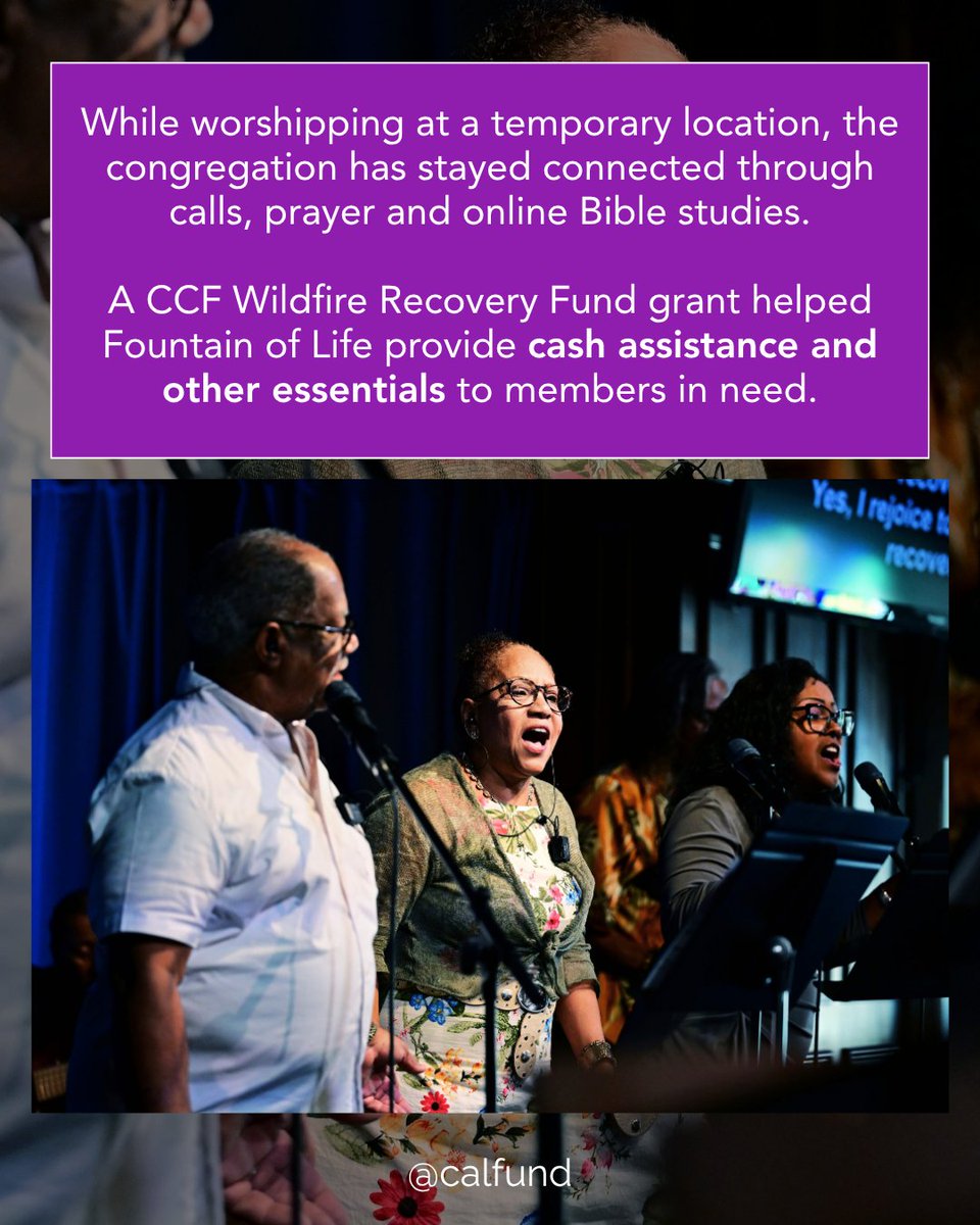 calfund's tweet photo. CCF is proud to support the Black churches and clergy helping Altadena recover and remain rooted. 

Through our Wildfire Recovery Fund, a grant to Fountain of Life helped provide food, clothing, cash assistance and other essentials: https://t.co/tX6xa5wbK8 https://t.co/7nuikzhcJ3
