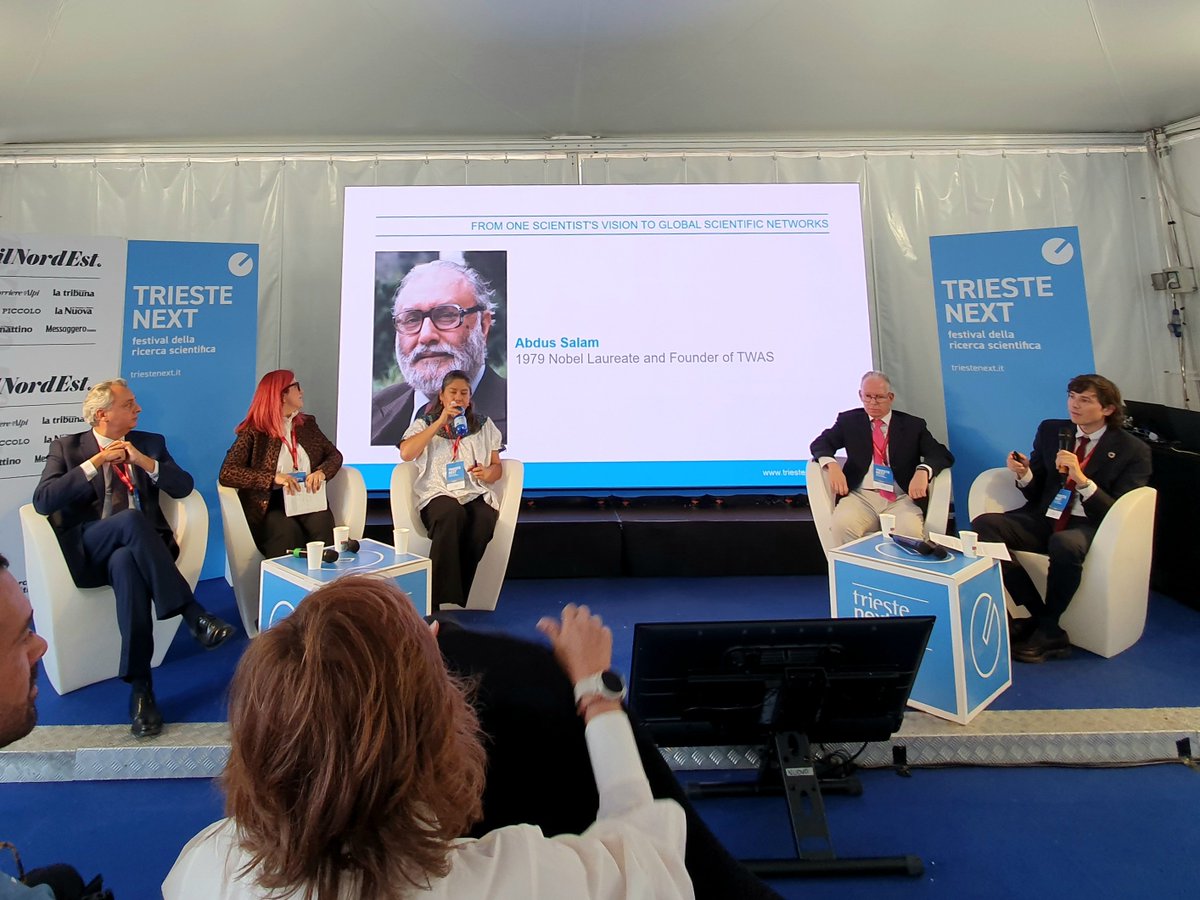 andreacoslovich's tweet photo. Today at @TriesteNext "Networks as Channels of Scientific Diplomacy" #TriesteNext #Next #Trieste #Science #Diplomacy #Jaoude #Bonilla #Knobel #Moruzzi #Ortolani @TWASnews #IAP @OwsdSecretariat https://t.co/ng67hIj6XG