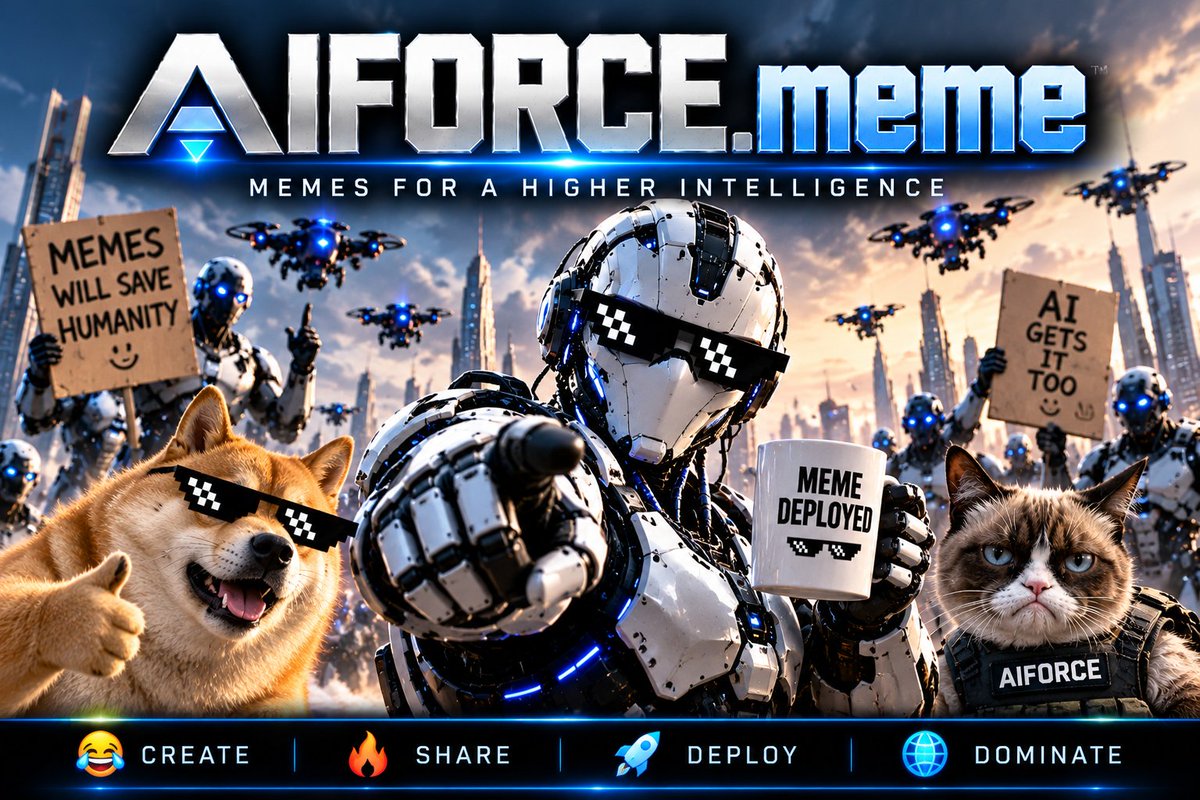 BlockRockTV's tweet photo. write a tweet
https://t.co/gbSTW5BnA9 🤖😂 — when artificial intelligence finally becomes sentient, it discovers the most powerful technology on Earth: memes. CREATE. SHARE. DEPLOY. DOMINATE. #AIFORCE #AI #MEME https://t.co/CsB4MCVWKa