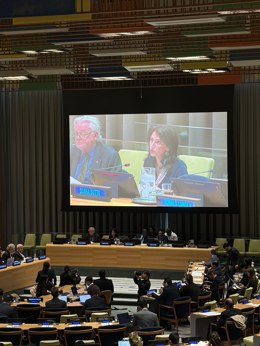 aaronjmate's tweet photo. Addressing @The_Hague_Group meeting at UN, @dianabuttu stresses the need for accountability not only for the Gaza genocide, but all Israeli crimes dating back to the Nakba. https://t.co/djTpDusAkq