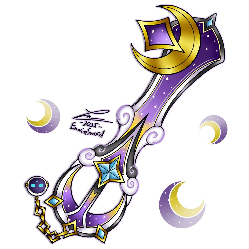 INazeerudin's tweet photo. #Swordtember Day 26
 'Moon Gazer'   
A Keyblade themed after Hoshinova Moona from Hololive ID.   
#keyblade #HoshinovArt https://t.co/wOkxHlOCPo