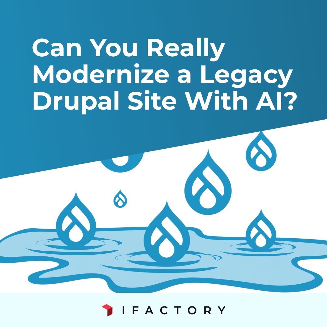 iFactoryBoston's tweet photo. Drupal modernization doesn’t have to take a year. AI is changing what’s possible when it comes to migrating and maintaining legacy Drupal sites. Learn more about what’s possible and how organizations can prepare for the next generation of Drupal. https://t.co/Ykq2ws86wD https://t.co/ULg4x7tDhW