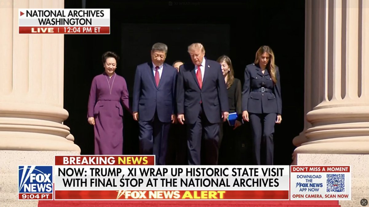 OutnumberedFNC's tweet photo. 🚨HAPPENING NOW: President Trump and Chinese President Xi Jinping wrap up their historic state visit with a final stop at the National Archives. https://t.co/XJcewJxoH8
