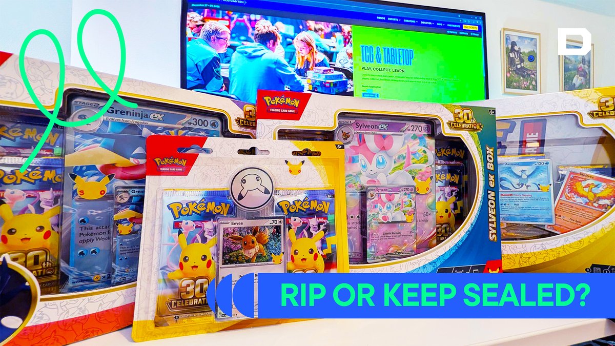 DreamHack's tweet photo. We have a Pokémon 30th Anniversary pack and zero self-control =D
🔥 RIP IT OR
🔒 KEEP IT SEALED UNTIL DREAMHACK STOCKHOLM
- please make the bad decision for us. https://t.co/sA9yG5YRaB