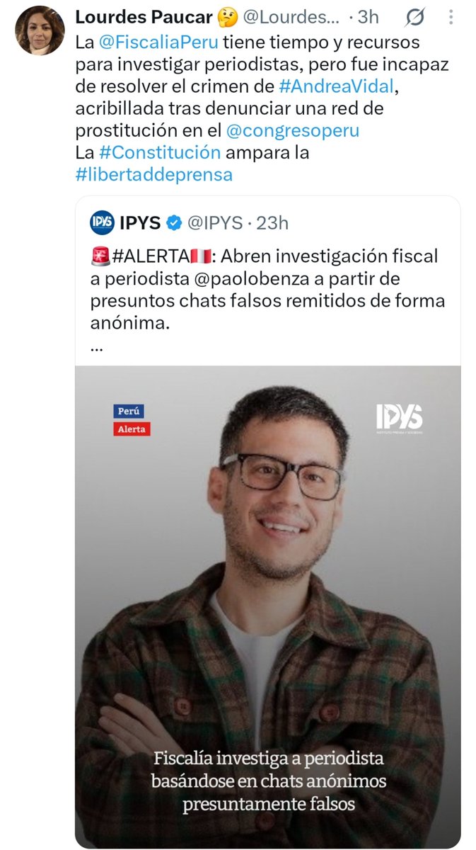 omneco's tweet photo. Otra Institución nauseabunda y casi inservible es @FiscaliaPeru , como es posible que ante posibles hechos de red de prostitución en el CONGRESO DE LA REPÚBLICA y un asesinato con 35 balas posterior a una "juerga  politica" en cieneguilla, no hayan "querido" encontrar indicios para acusar, claro si lo hacían evidenciaban a sus compinches políticos en el poder.
Pero si usan su poder para "amenazar" con investigaciones a  periodistas incómodos
Que asco!!!!