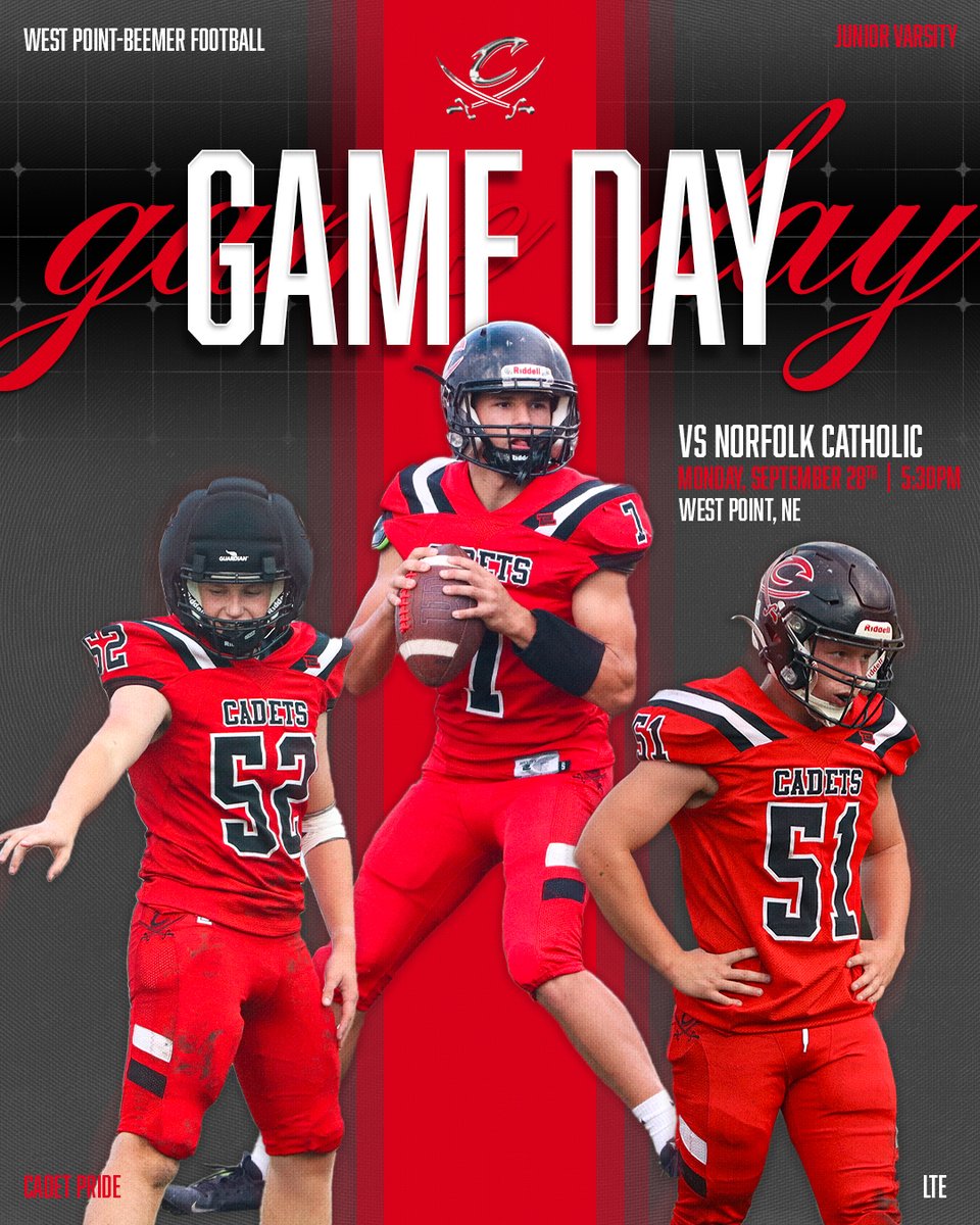 WPBFootball's tweet photo. JV GAME DAY!
Game 5
🆚Norfolk Catholic Knights
📍West Point, NE
🗓️Today, Sept. 28th
🕠5:30pm CST
📺Stream: https://t.co/nppLsZiuwE
#LTE #BeTheBrick #5for1 https://t.co/aR9gwEv0rA