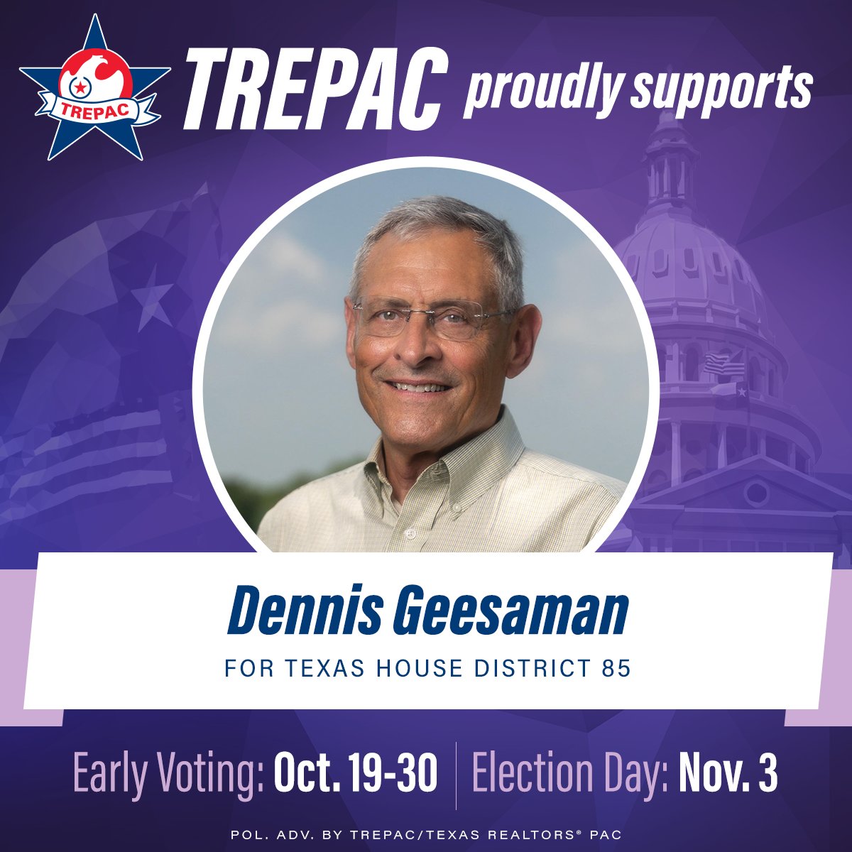 TexasTREPAC's tweet photo. We are proud to support @goose4texrep for #HD85 #txlege https://t.co/ElvdGFGsXO