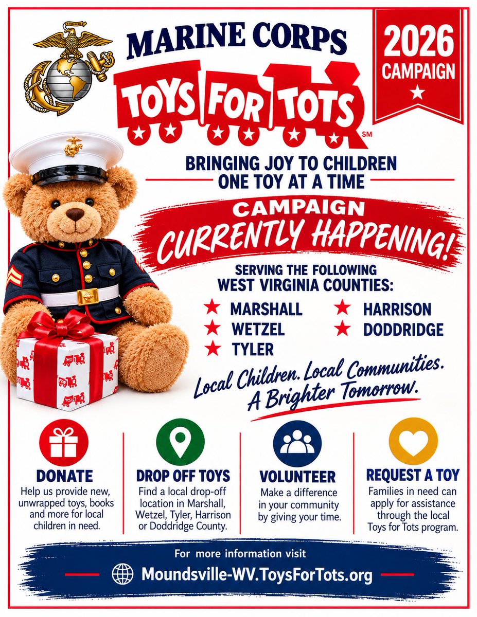 ToysForTotsWV's tweet photo. https://t.co/uCT3fZsIJn
#ToysForTots #MarineToysForTots #ToysForTots2026 #USMC #SemperFi #MarineCorps #ToysForTotsCoordinator #AnyoneCanBeSanta #MakingADifference #Christmas2026 #AustinDillon #NASCAR #SergeantMajorOfTheMarineCorps #GeneralLaster https://t.co/2kRYeZ3KdF