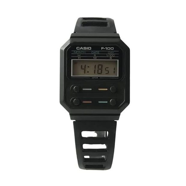 IMWDb_'s tweet photo. Ripley and Dallas wear two @CasioOfficial F-100s joined with orange plastic in Alien. The prop department built the wrist computer from contemporary digitals. Its fictional name, Samani E-125, came later with Alien: Isolation in 2014. https://t.co/kAZppzocKo