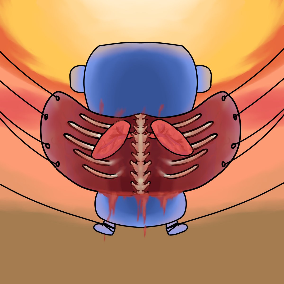 kolko_pl's tweet photo. here is wumpus executed through the blood eagle, i hate it https://t.co/5ESpH4iweD