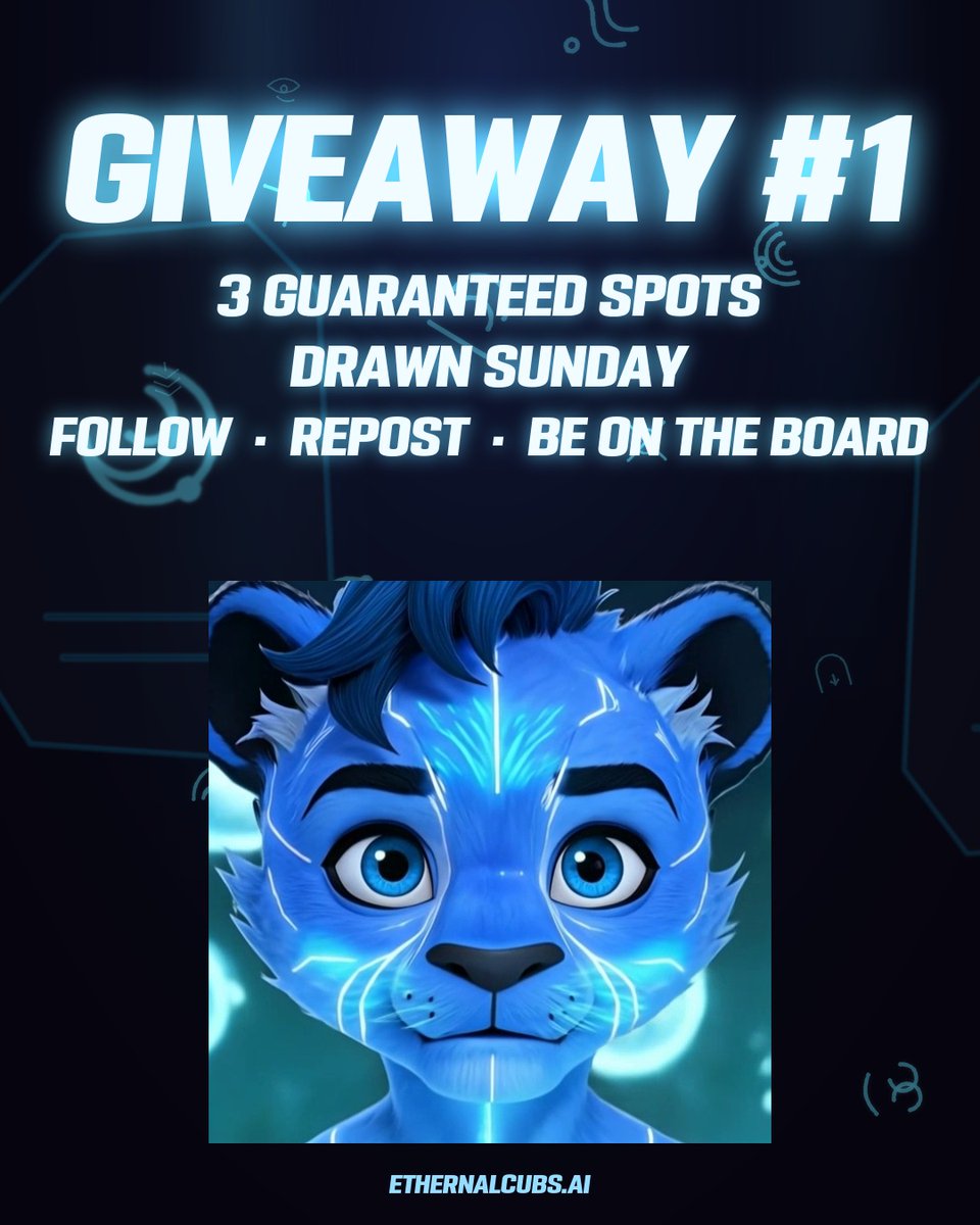 ethernalcubs's tweet photo. Giveaway #1.

Three guaranteed whitelist spots. Drawn Sunday.

Follow, repost, and be on the board. That is it.

@opensea
#robinhood #RobinhoodChain #NFT #giveaway https://t.co/B871cpnzmt