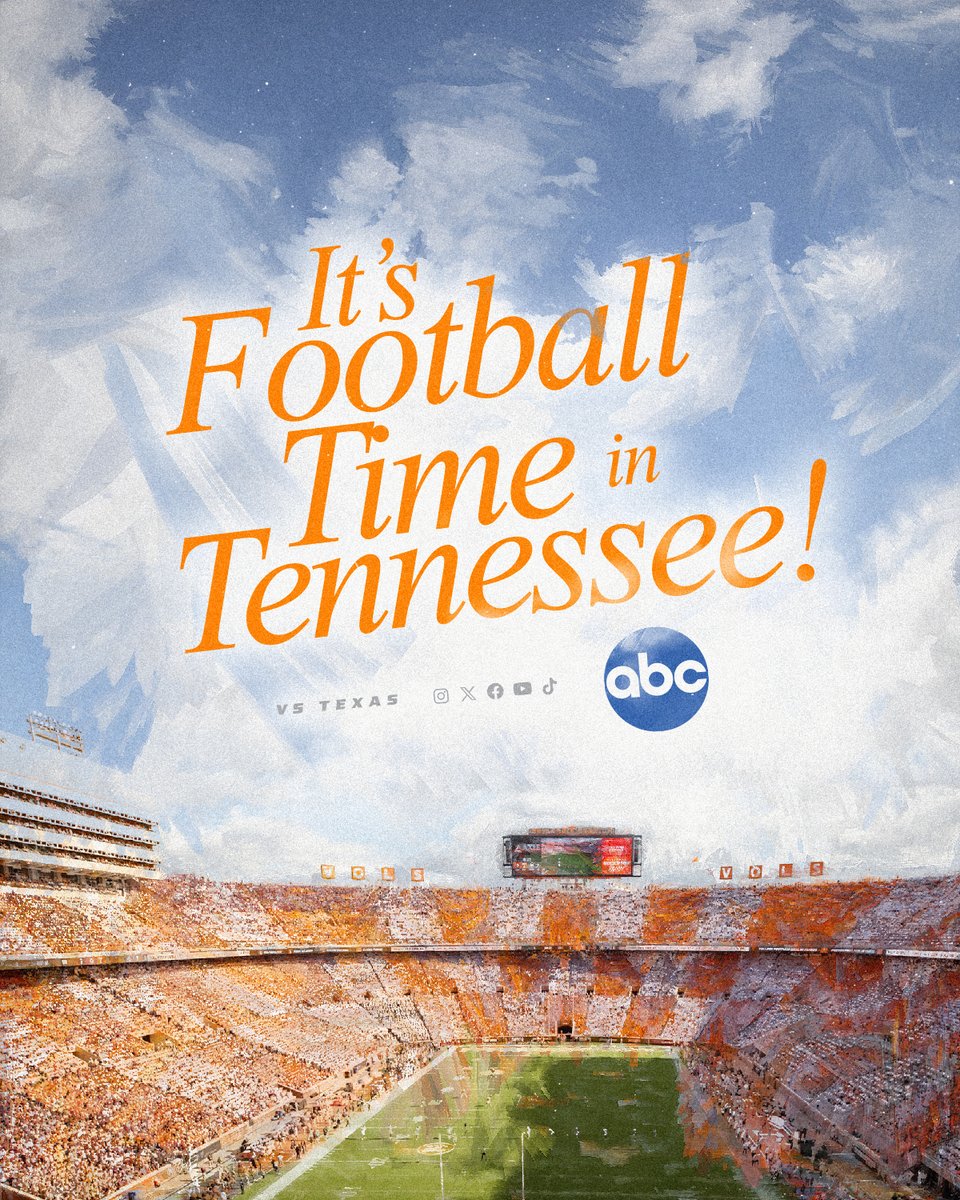 Vol_Football's tweet photo. HERE. WE. GO!!! 

📺 ABC
📲 https://t.co/scAfbRFfiM 
📻 https://t.co/4dRamvPNoh
📊 https://t.co/Oeeg0km1HQ https://t.co/jfhKdzynCq