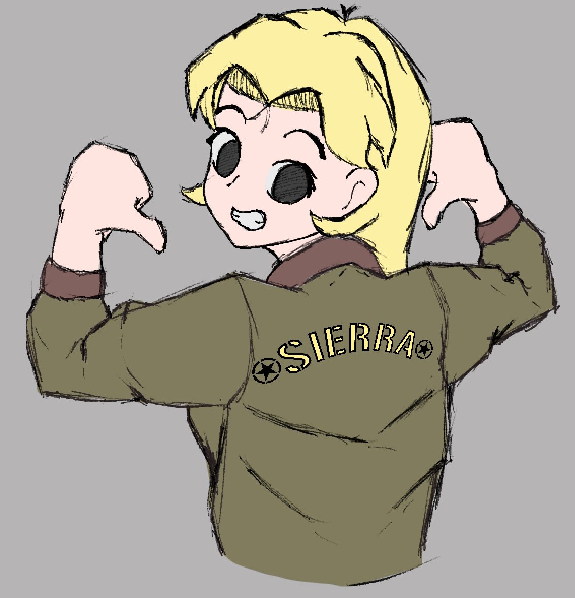 DeadEyeDoka's tweet photo. Quick drawing of my oc Sierra showing off her jacket.

#originalcharacters #oc #drawingㅤㅤ https://t.co/ADkAw4FXUi