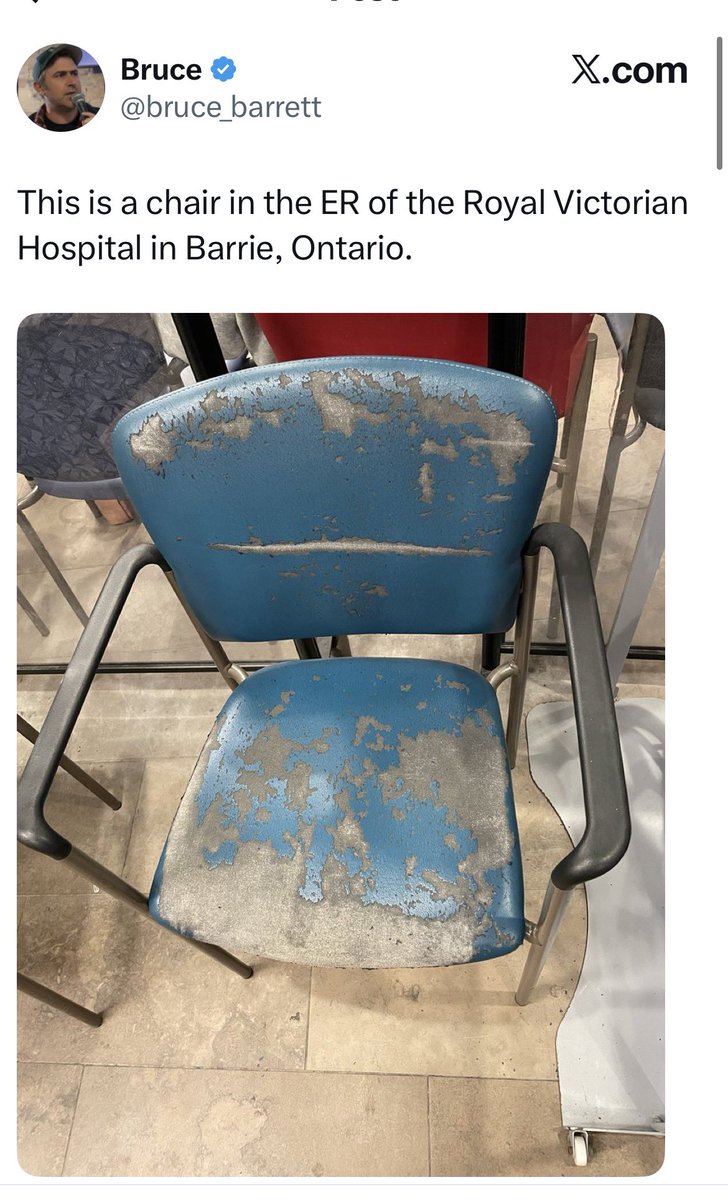 wealthmoose's tweet photo. 🇨🇦. Meanwhile.. hospital chairs 🪑 in Ontario…

@fordnation priorities? 🤨🧐

Image : @bruce_barrett https://t.co/K5z6LmHTbK