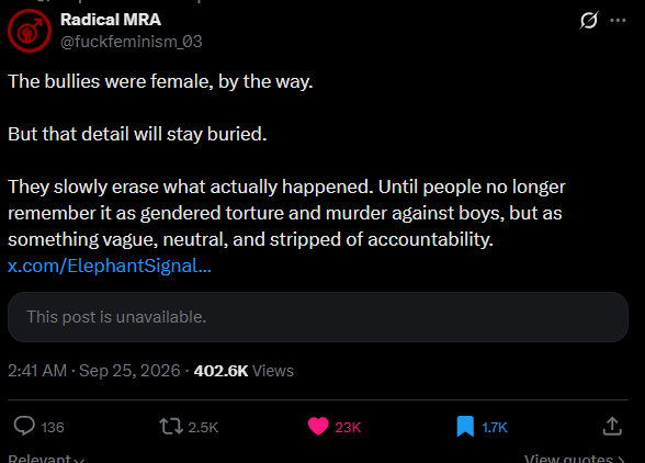 DoomedRapist's tweet photo. Foids reported the quoted post so hard that it got taken down https://t.co/rk4LEp3eIh