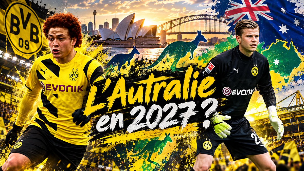 FranceBvb's tweet photo. 🇦🇺 Le Borussia Dortmund prépare une possible tournée en Australie en 2027 ?
✍️ Cramer s’exprime à ce sujet :
https://t.co/tM2bVtgQbd
#BVB #BorussiaDortmund #Dortmund #Bundesliga #Australie #Brisbane #BVB09 https://t.co/FsYzVozDwP