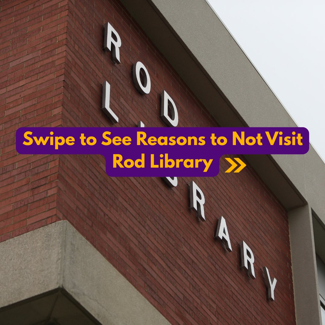 RodLibrary's tweet photo. Swipe to see all the reasons you should NOT visit Rod Library… 👀📚 https://t.co/SFjpp1MNXD