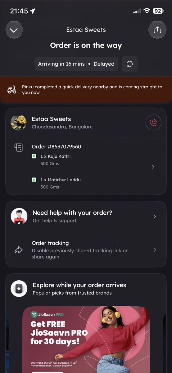 moonsMagic's tweet photo. @zomato  i need the order and i need the refund this time https://t.co/WRrmLtRs45