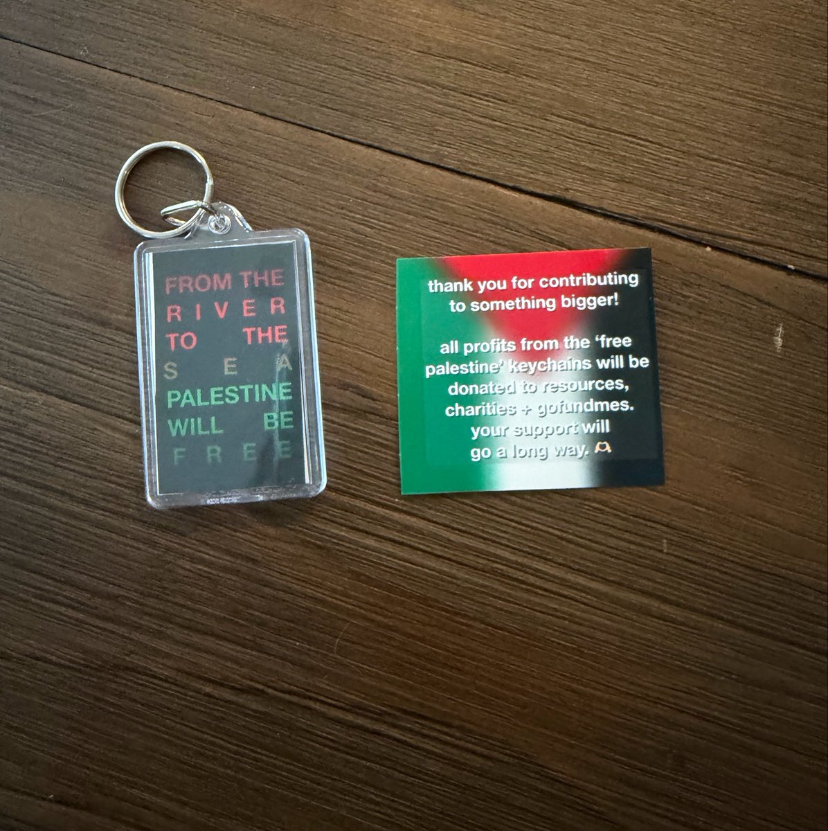 5sos4palestine's tweet photo. We just received ours! If you can afford to, please consider purchasing an keychain. If you can’t afford to, share it to your friends! All profits go to Palestinians !! https://t.co/1bWywIz0lt