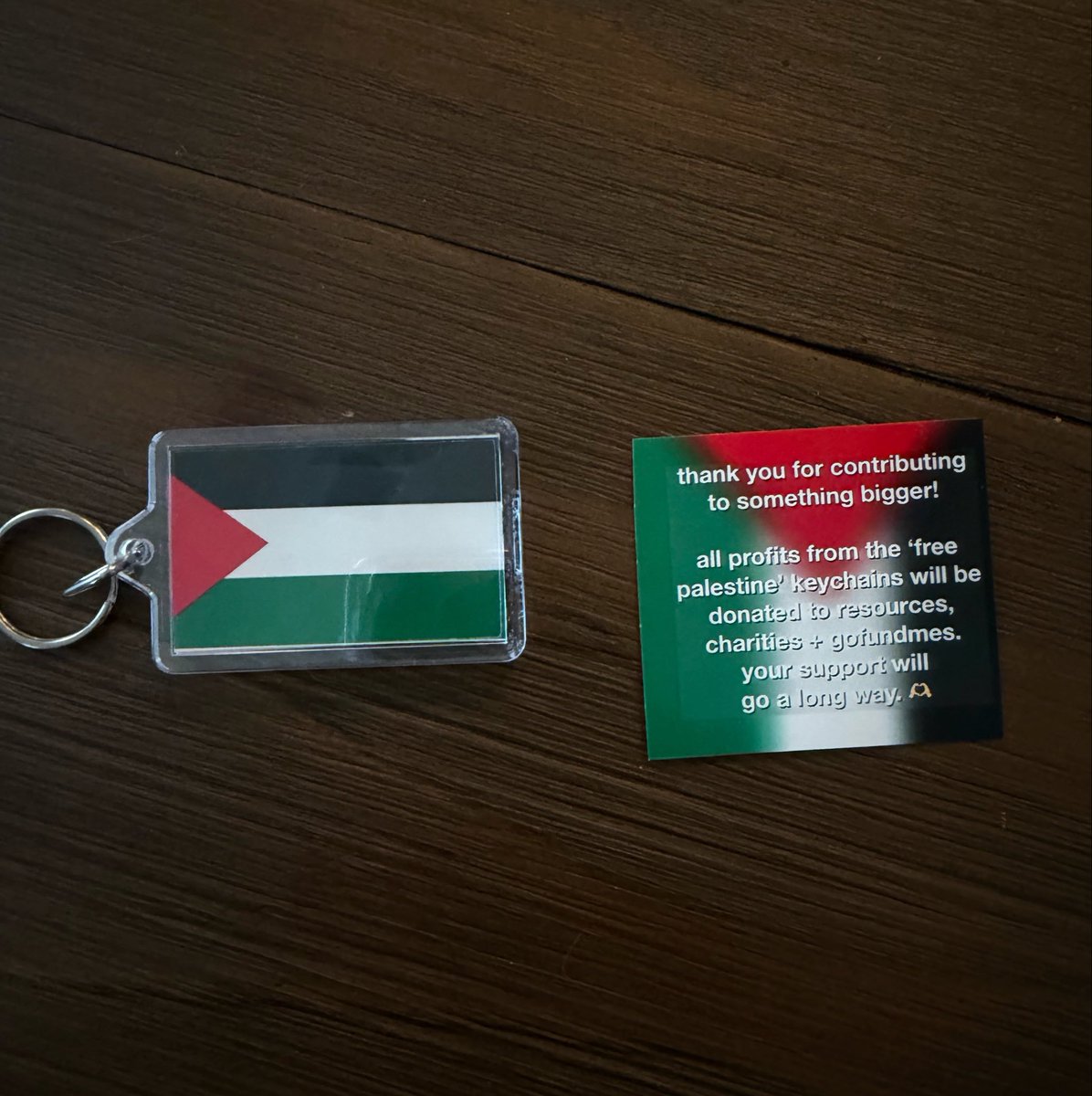 5sos4palestine's tweet photo. We just received ours! If you can afford to, please consider purchasing an keychain. If you can’t afford to, share it to your friends! All profits go to Palestinians !! https://t.co/1bWywIz0lt