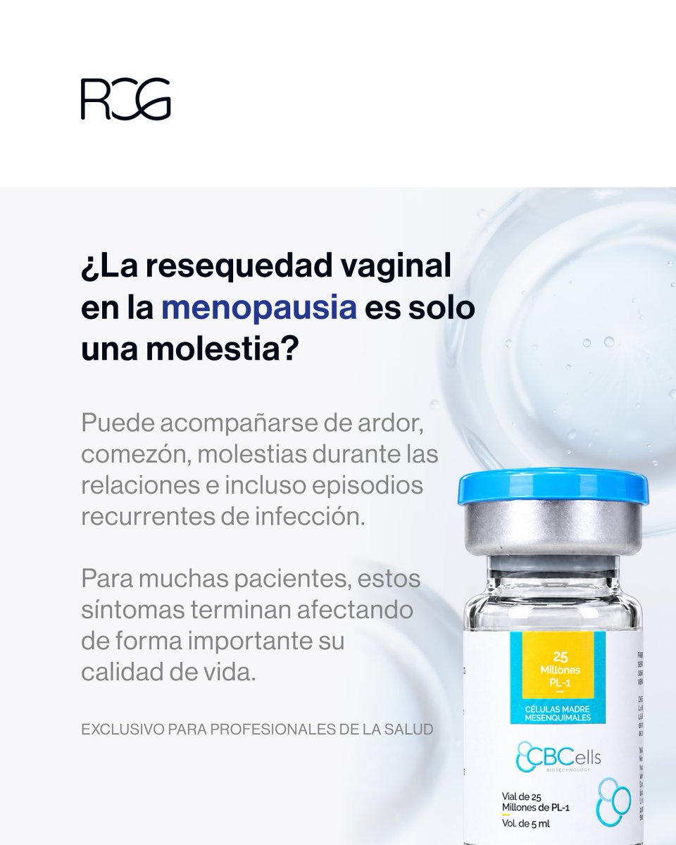 RCGmexico's tweet photo. Exclusivo para profesionales de la salud.

🔬 Síndrome genitourinario de la menopausia y Células Troncales Mesenquimales.

1 de octubre | 7:00 p. m. | En línea y sin costo

Reserva tu lugar:
https://t.co/pwJ54d95vu https://t.co/dvAR2v6Xko