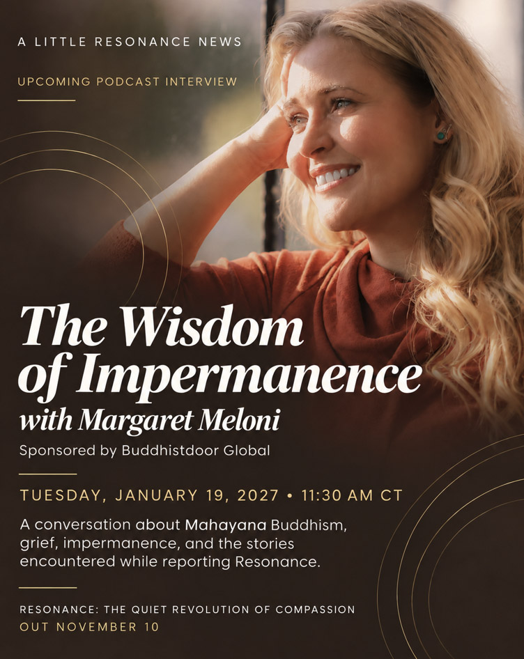 NGaleWings's tweet photo. A little Resonance news: On Jan. 19, I’ll join @MargaretMeloni on The Wisdom of Impermanence, sponsored by @Buddhistdoor Global. We’ll discuss Mahayana Buddhism, grief, impermanence, and what I encountered while reporting Resonance. Episode details to come. https://t.co/KtWjuinRiF