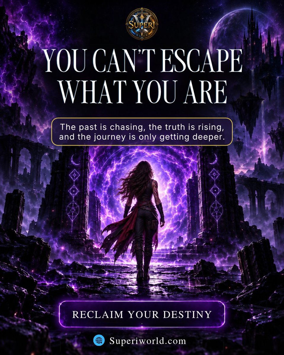 ClintSciFi's tweet photo. You can’t escape what you are. ⚡

The past is chasing. The truth is rising.
And the journey is only getting deeper.
Would you step through the portal? 👀

📖 Superi
🌐 https://t.co/7sO3O8thfD

#Superi #FantasyBooks #EpicFantasy #BookTwitter #FantasyReaders https://t.co/pJOh5K8juC