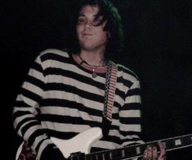 chiikawaphan's tweet photo. lesbian frank iero danger days era wearing a black and white striped shirt send tweet https://t.co/Pf9FErDW6S