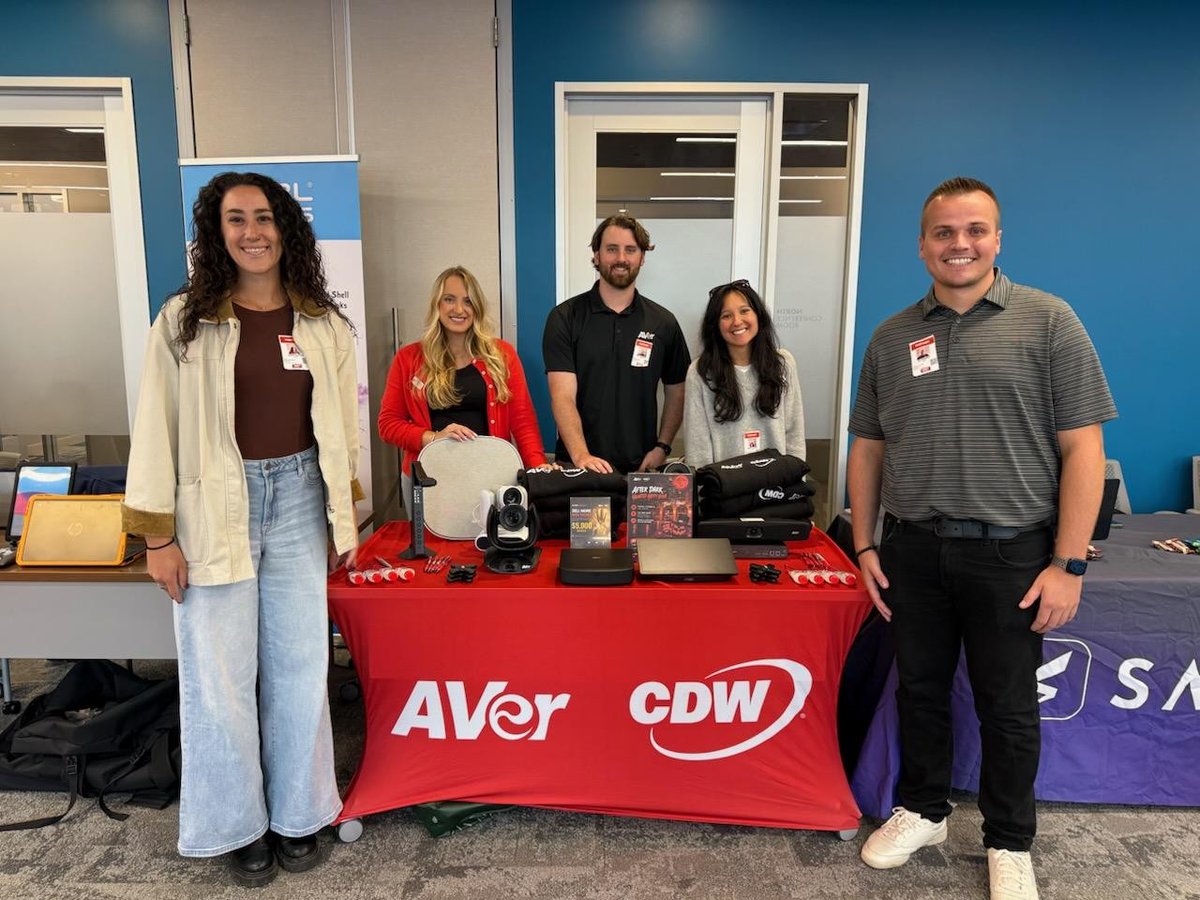 AVerInformation's tweet photo. A big thank you to @midwichUS for having us at the Proline Event at the @CDWCorp office yesterday!

We enjoyed connecting with the team, showcasing our latest video collaboration solutions, and sharing how AVer can help create more engaging experiences.

#CONNECTBETTER https://t.co/fVqcAXkciK